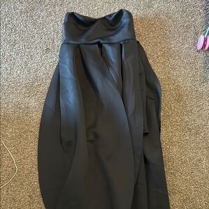 AKIRA Black Midi Dress with Asymmetrical Wrap for Work